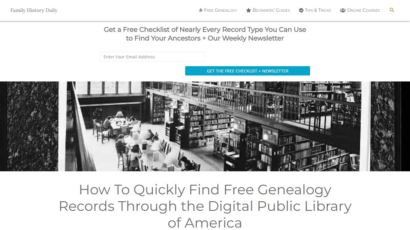 Free Genealogy Records at the Digital Public Library of America