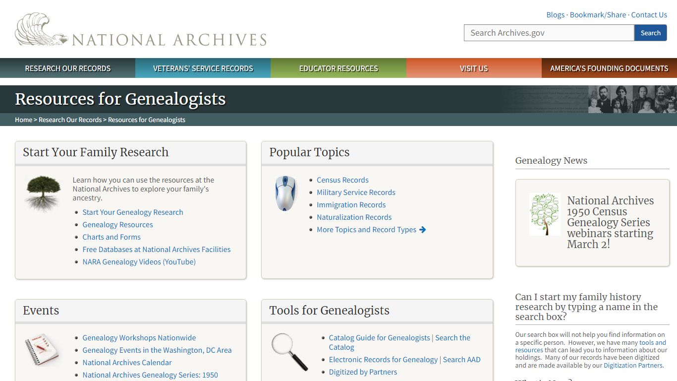 Resources for Genealogists and Family Historians | National Archives