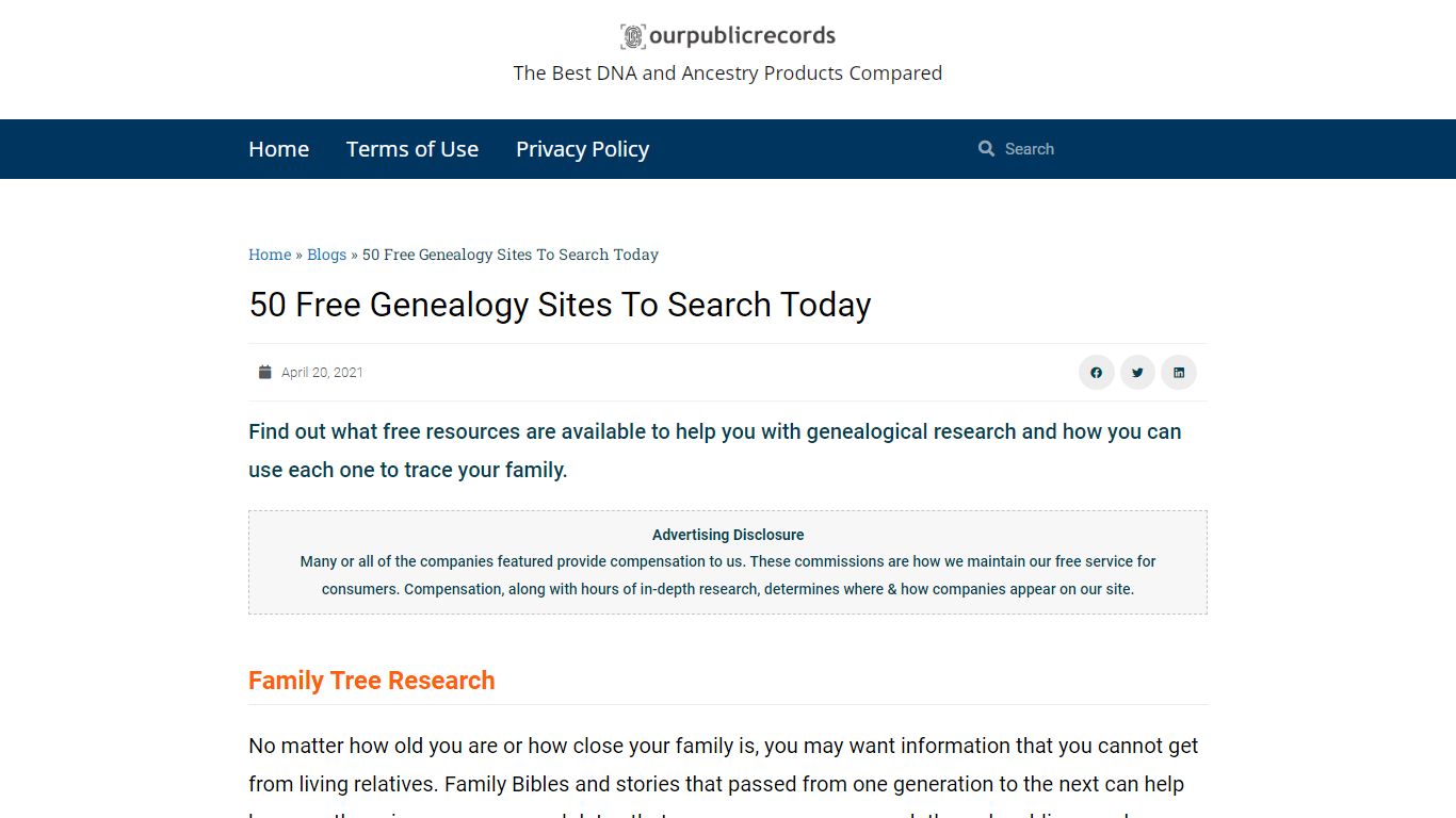 50 Free Genealogy Sites To Search Today - Public Records Search