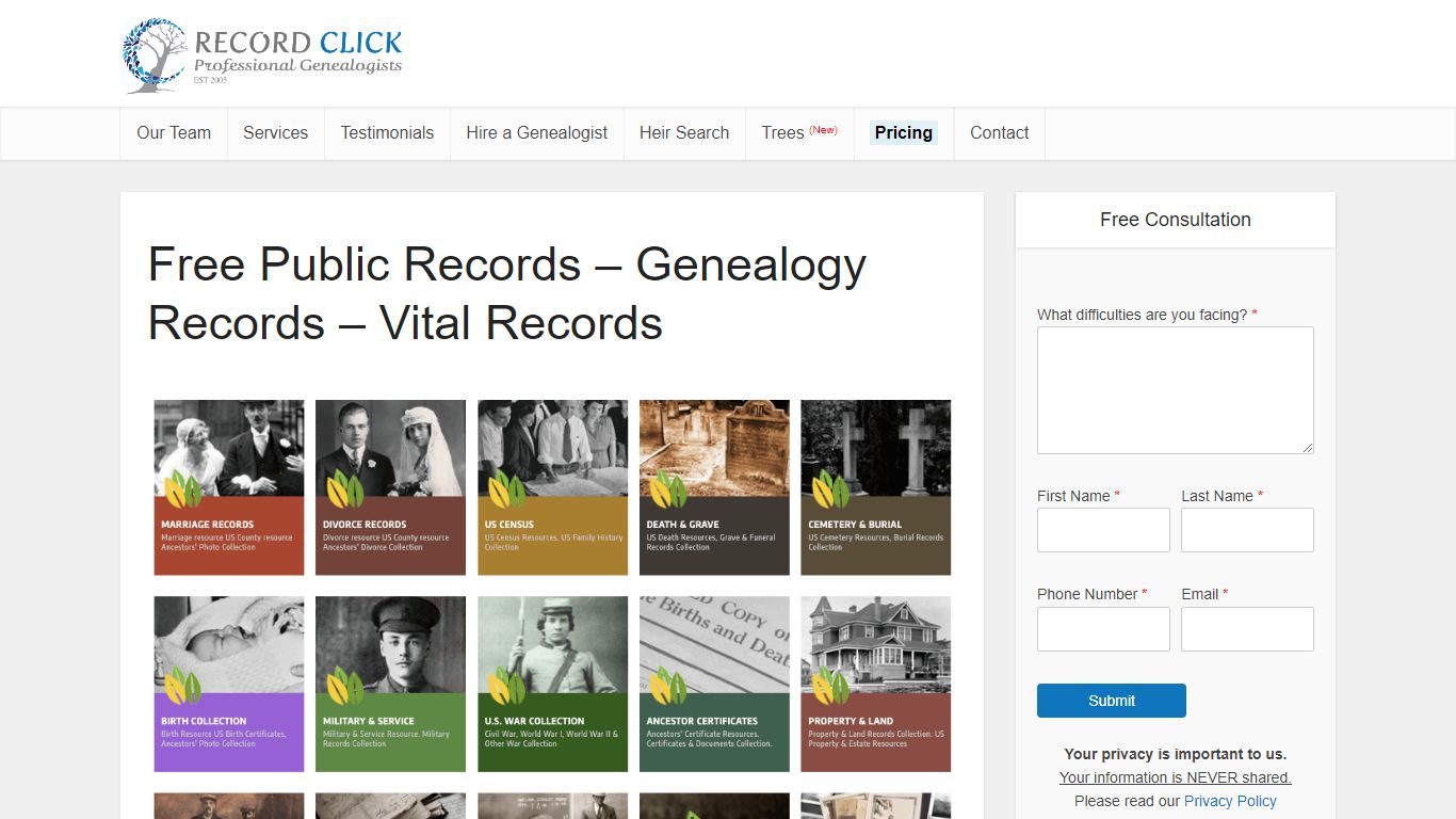 Free Public Records - Genealogy Records - Vital Records